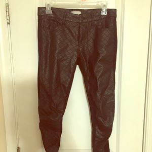 Black pleather stretchy skinny pants